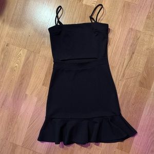 Lucy in the sky black cutout cocktail dress